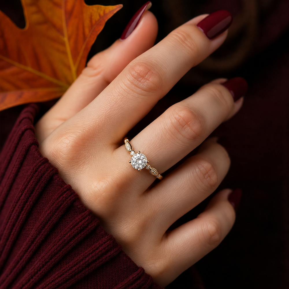 The Round Solitaire Ring - Back