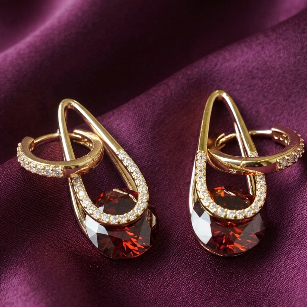 The Linear Halo Drop Earrings
