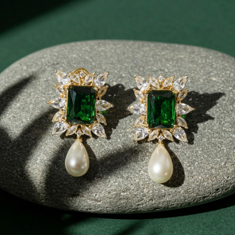 The Windsor Emerald Statement Earrings