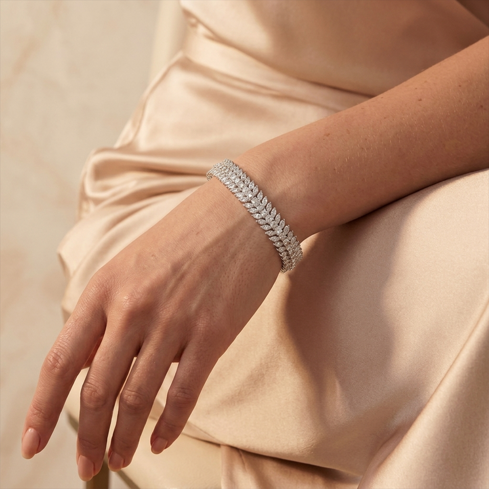 The Silver Vine Crystal Bracelet - Back