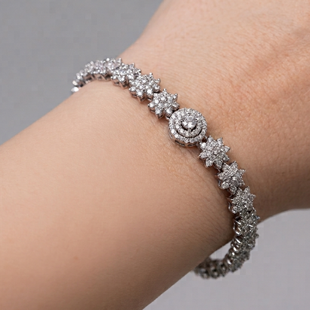 Aria Snowflake Statement Bracelet - Back