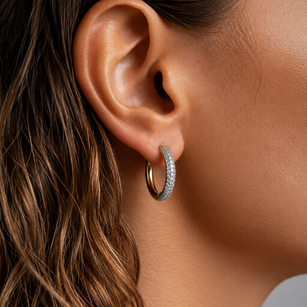 Clara Pavé Earrings - Back