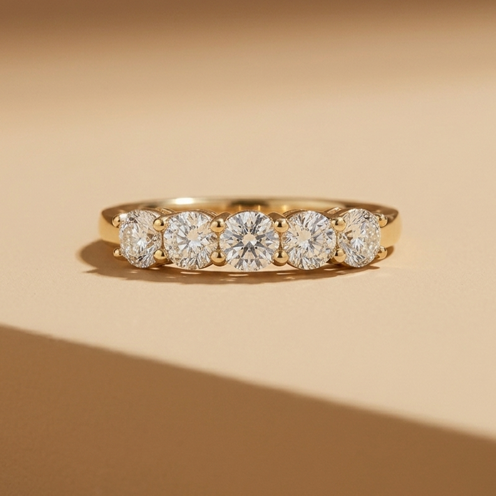 Zara Five-Stone Crystal Ring - Back