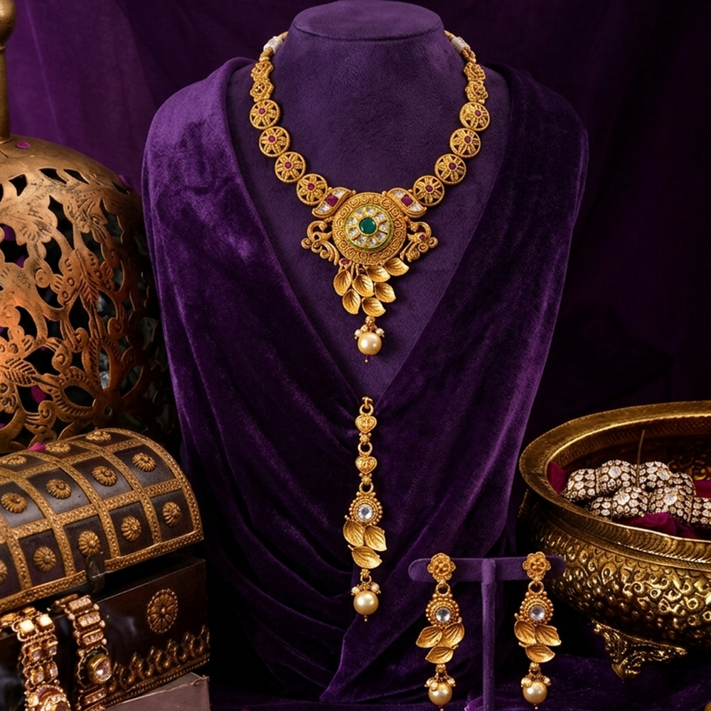 Noor Emerald Bridal Jewellery Set