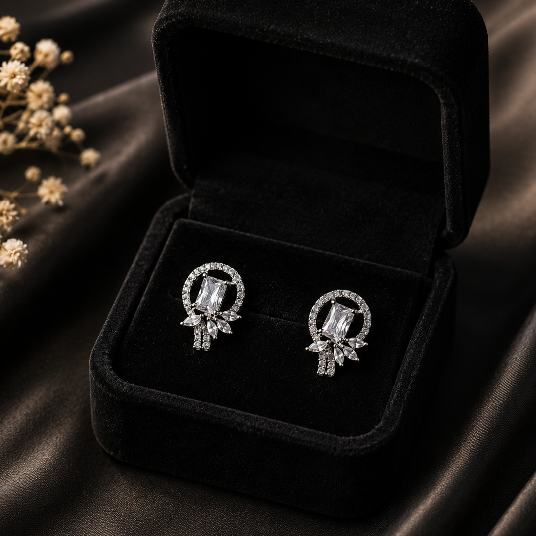 Celine Emerald-Cut Stud Earrings