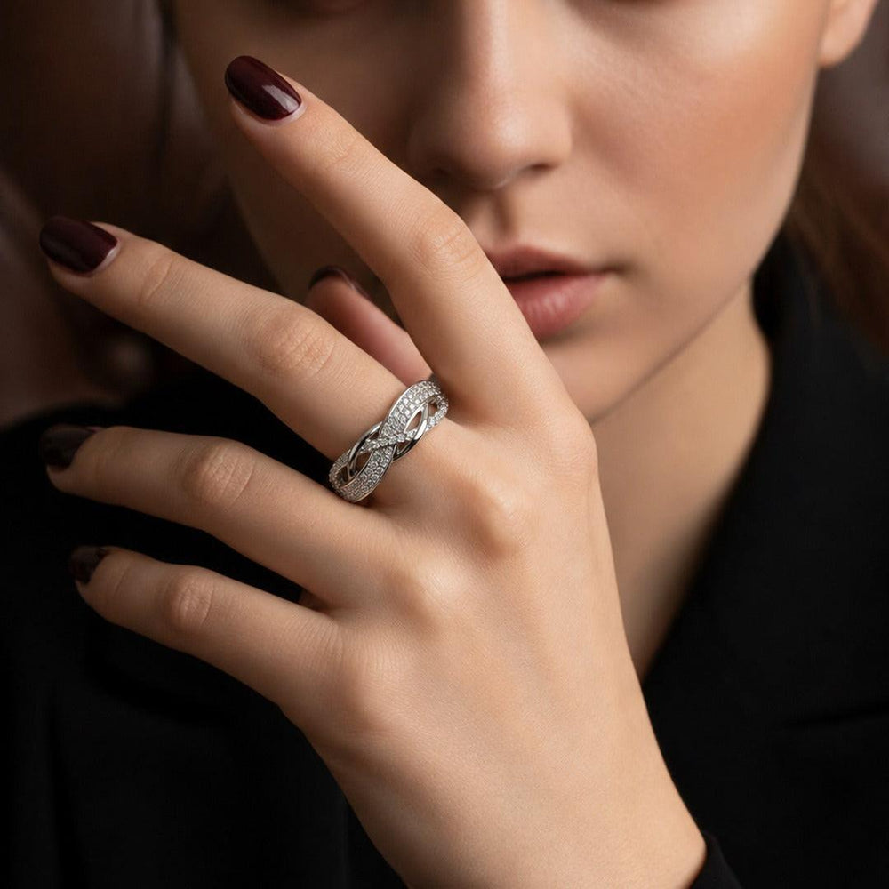 Seraphina Braided Zircon Ring - Back