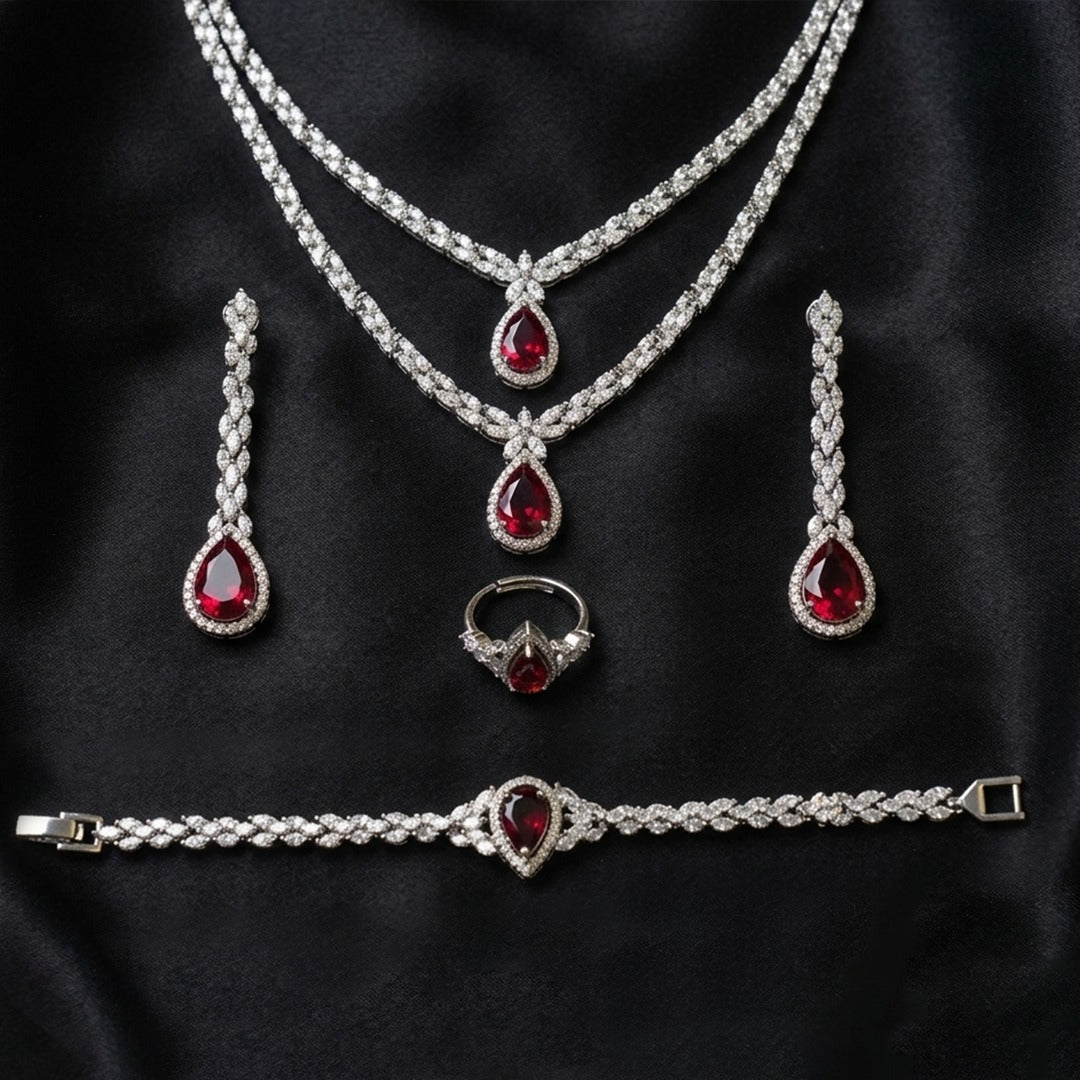 The Bloodstone Bloom Necklace Set