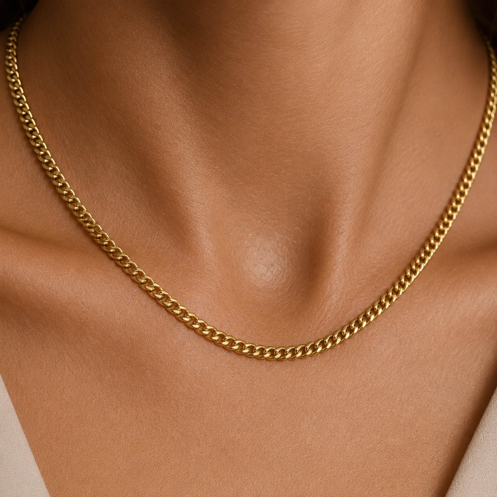The Minimalist Gold Curb Chain – Minimalist Gold Chain - Back
