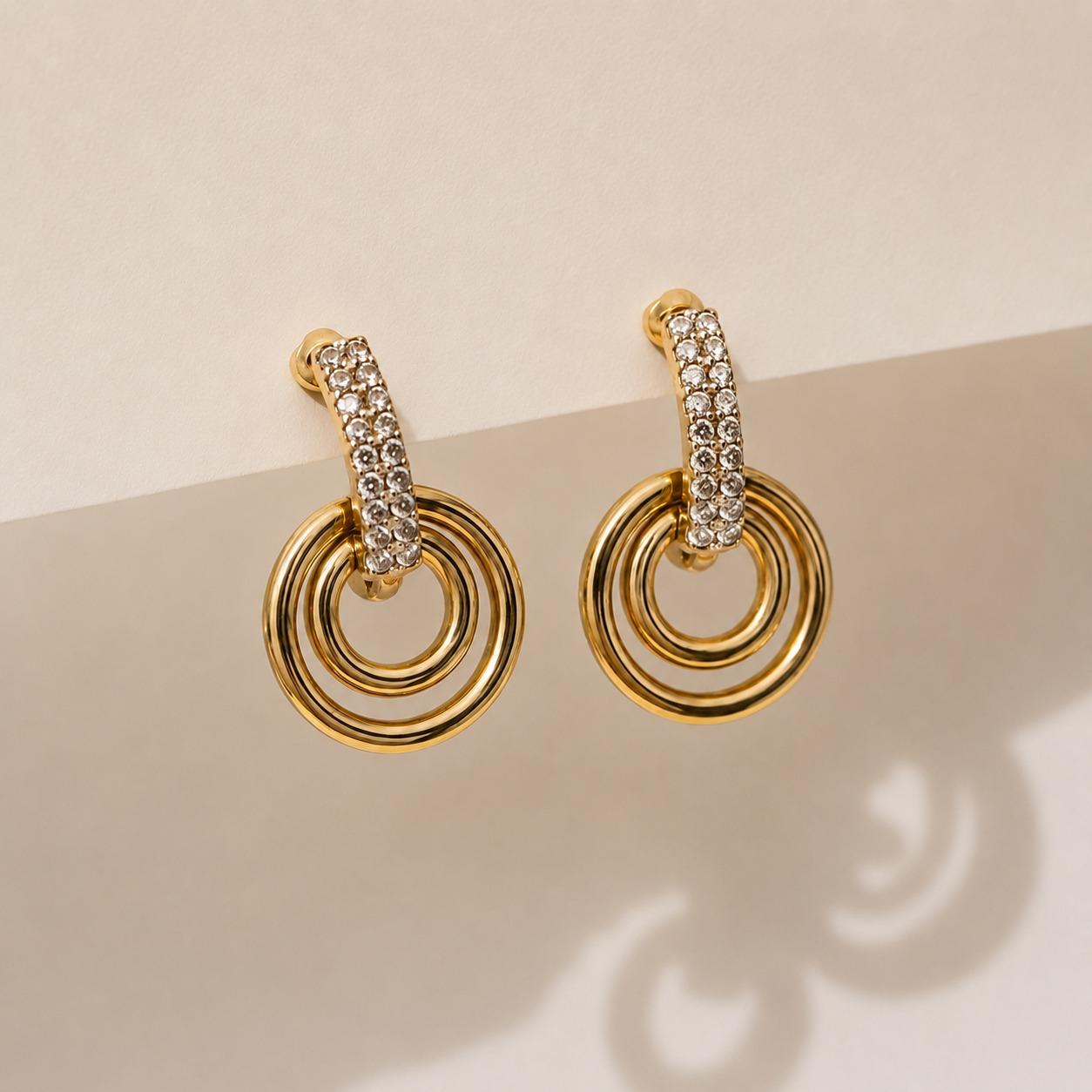 Concentric Hoop Earrings – Geometric Hoop Earrings for Women