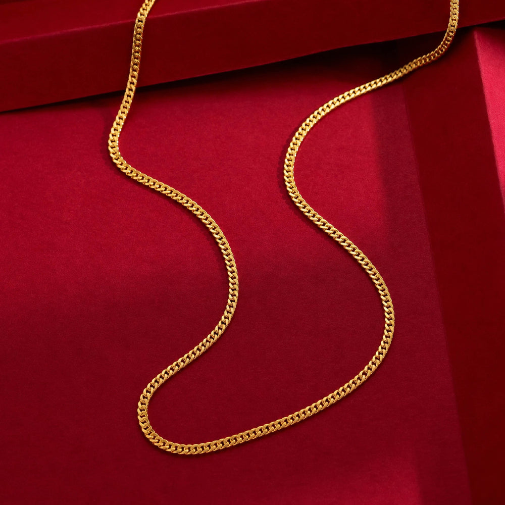 Aethel Gold Curb Chain Necklace