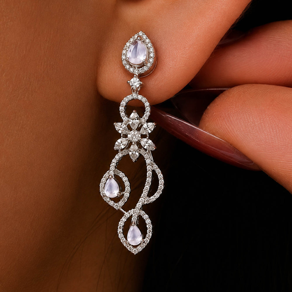 Royal Lariat Drop Earrings – Luxury Drop Earrings for Women - Back
