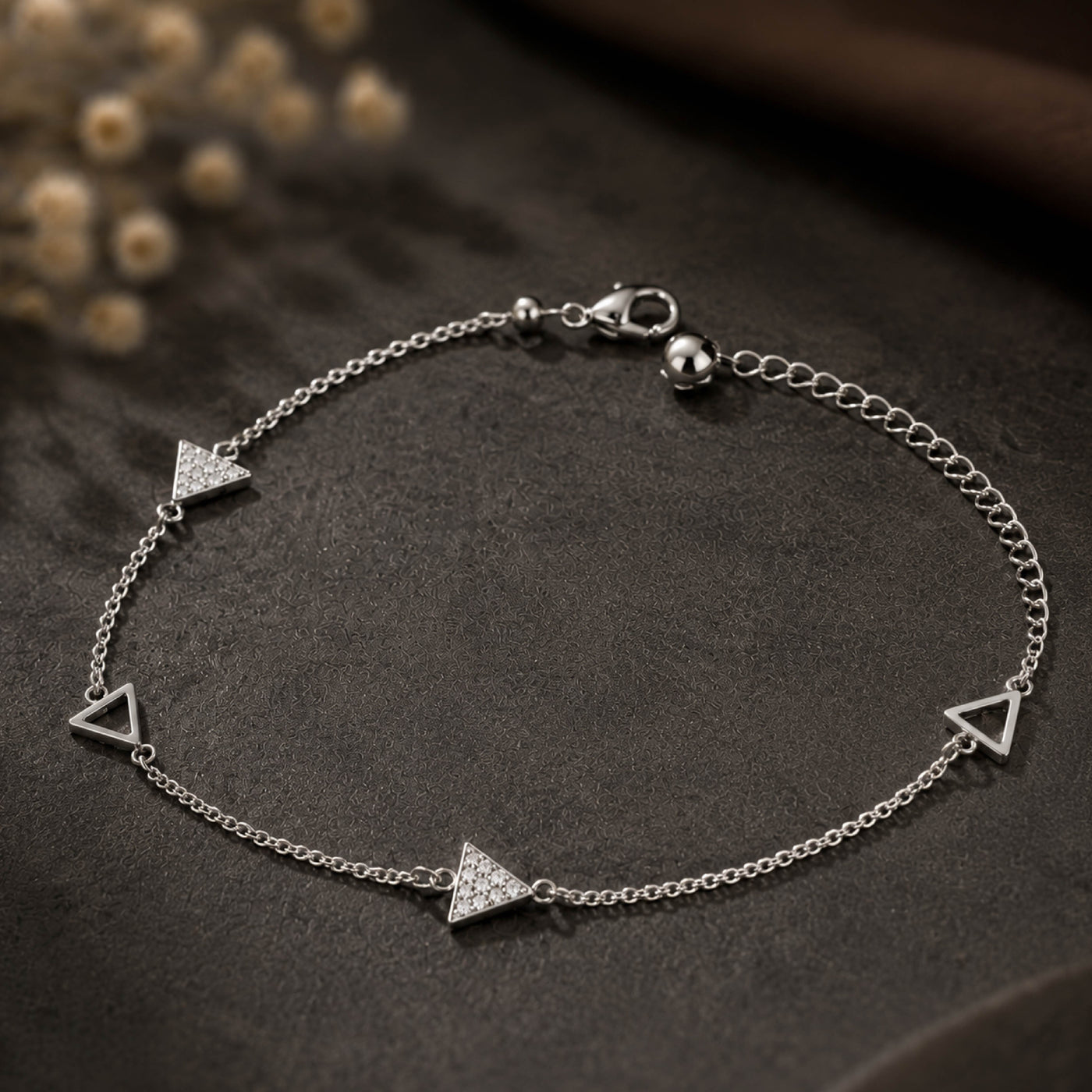 Trigon Gem Anklet – Geometric Anklet for Women