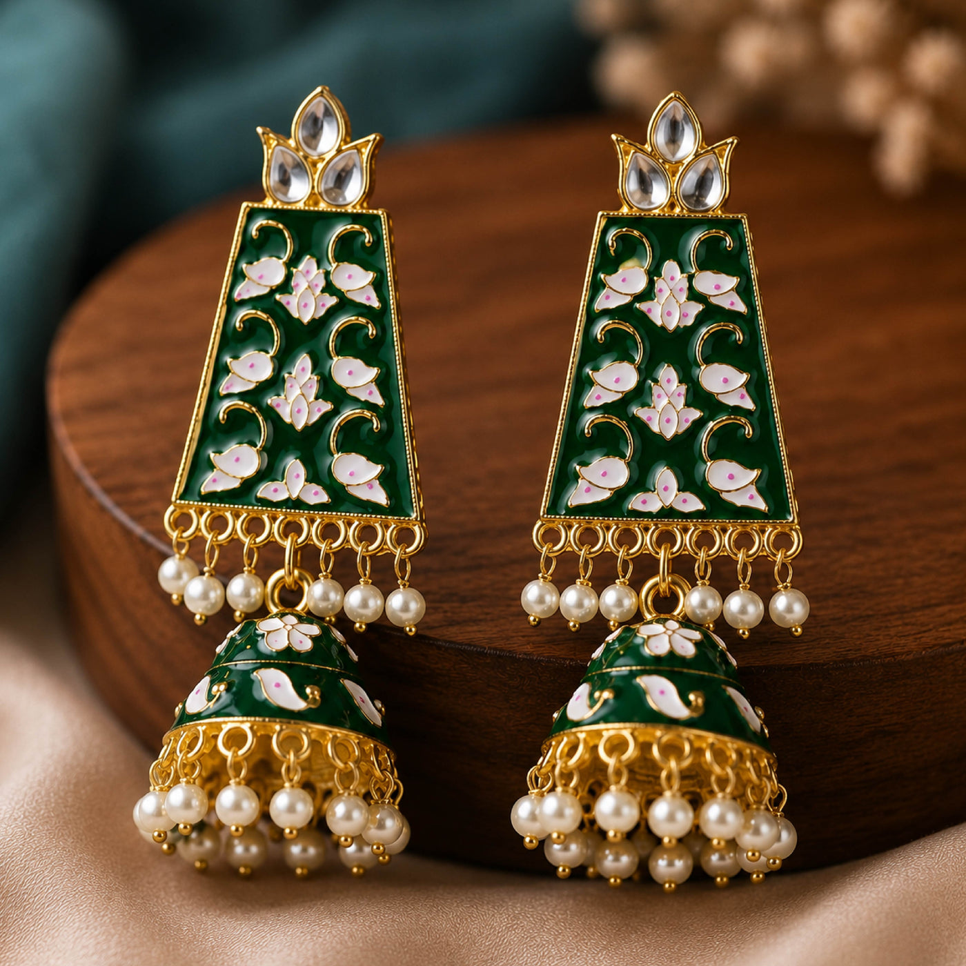 Noor Meenakari Jhumkas – Traditional Jhumka Earrings for Women