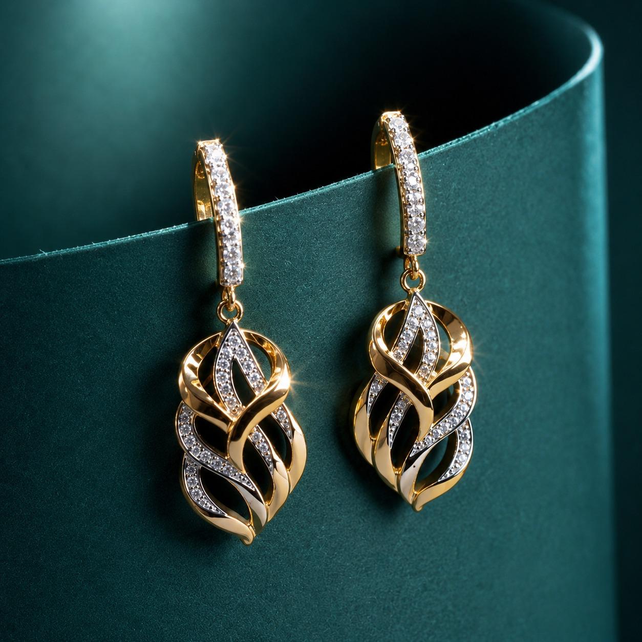 Twisted Leaf Earrings – Statement Leaf Earrings for Women