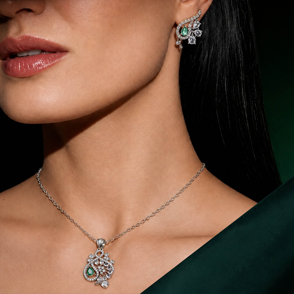 The Juliet Vine Suite – Emerald Jewelry Set - Back
