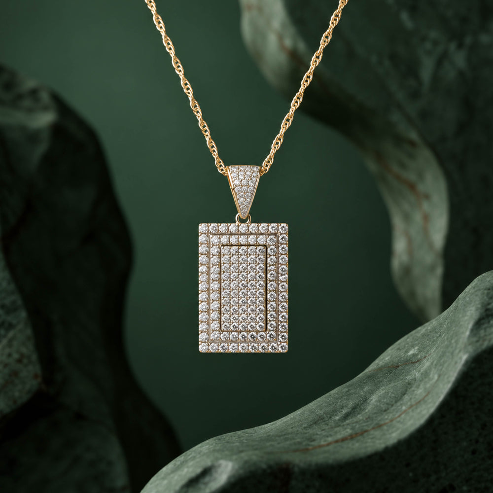 Prism Square Set – Geometric Rectangular Pendant Set for Women