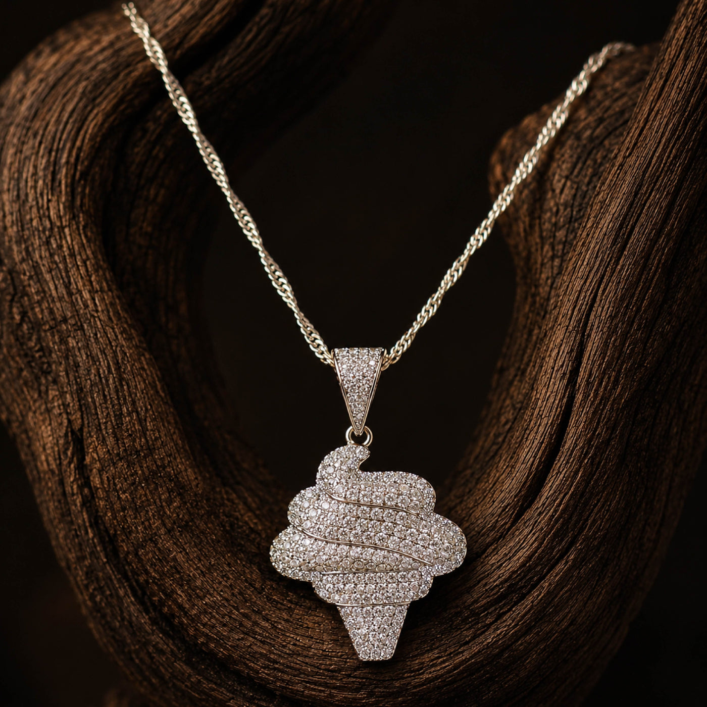 Glacé Swirl Set – Pavé Crystal Swirl Pendant Set