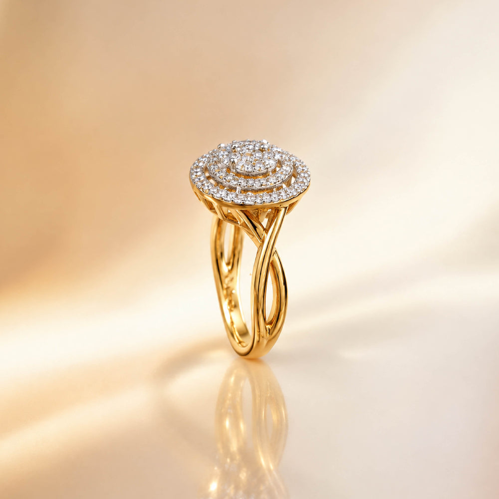 Infinite Orbit Ring – Architectural Crystal Cluster Ring for Women