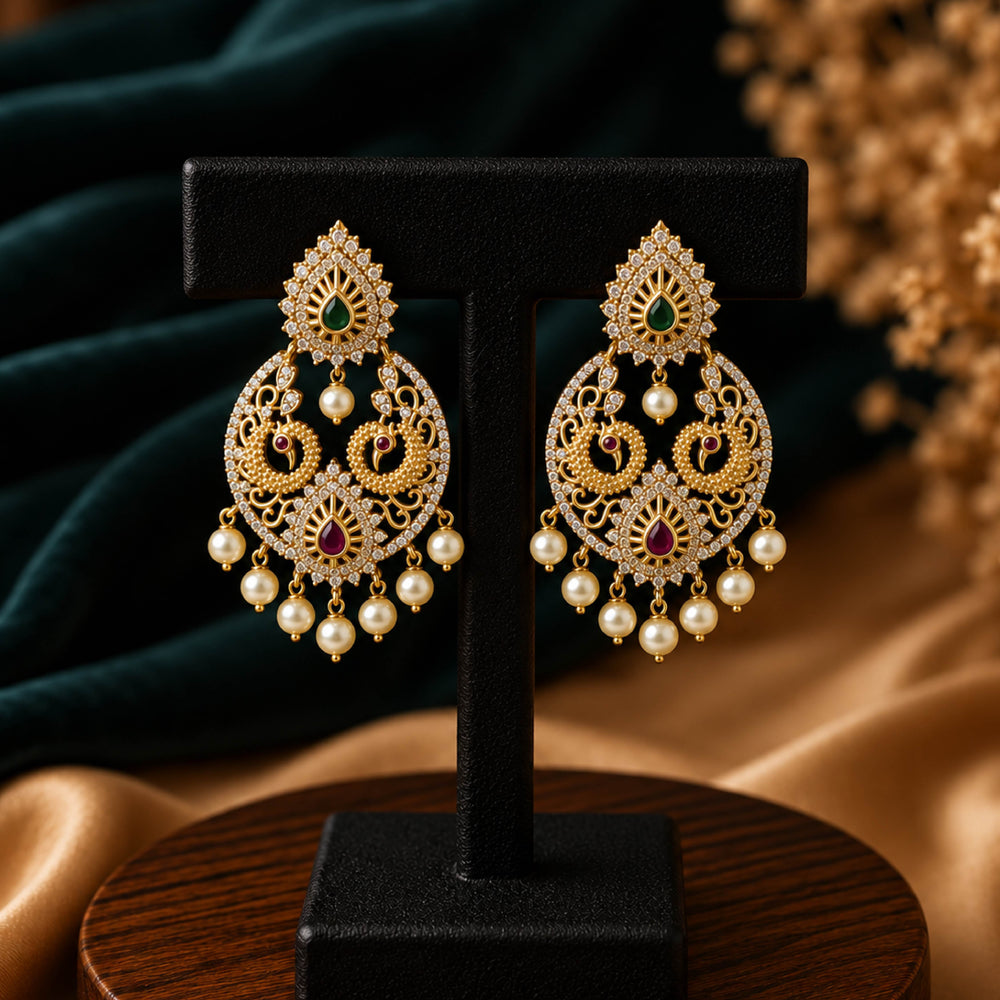 Zorah Heritage Filigree Peacock Jhumka
