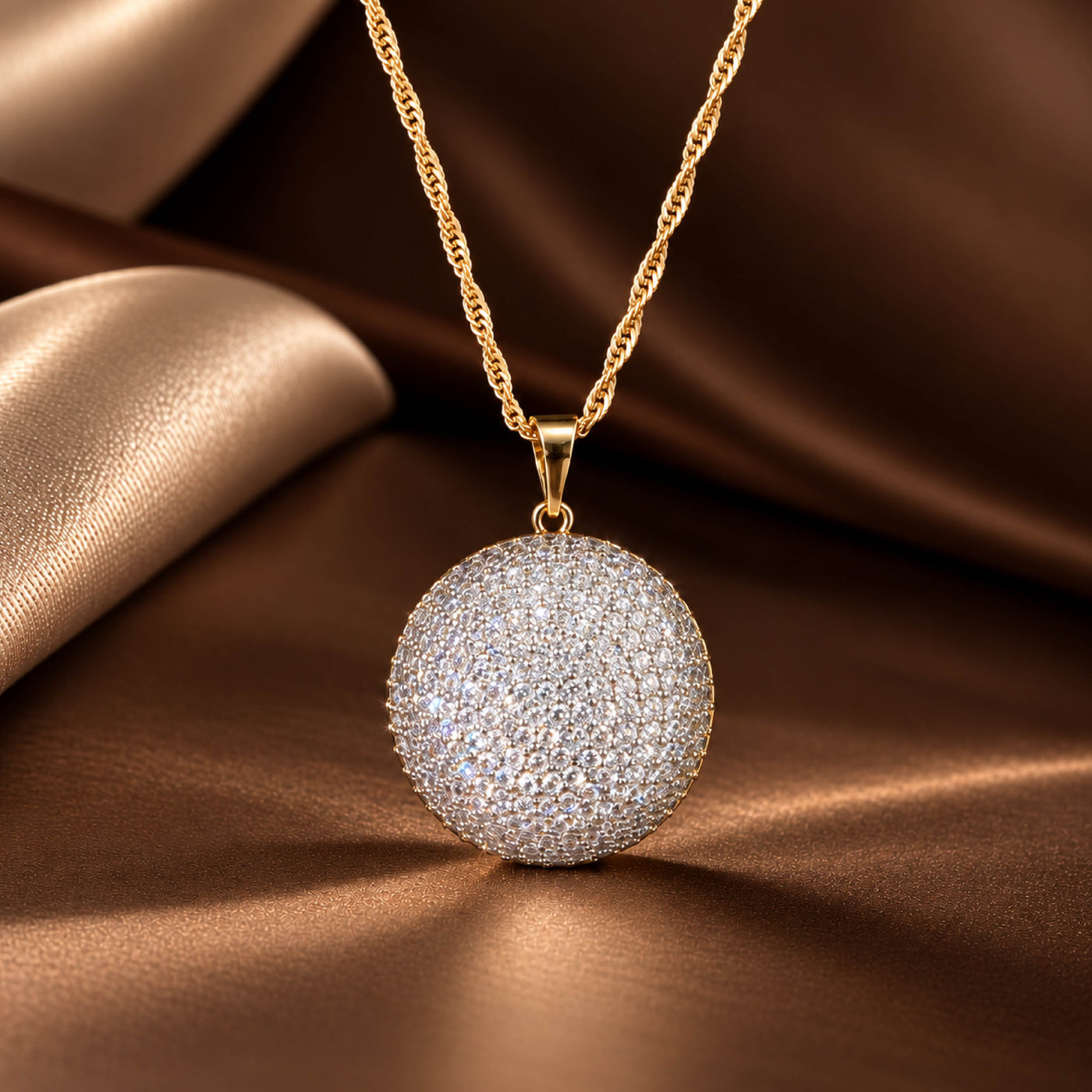Solstice Sphere Set – 3D Round Pendant Set for Women